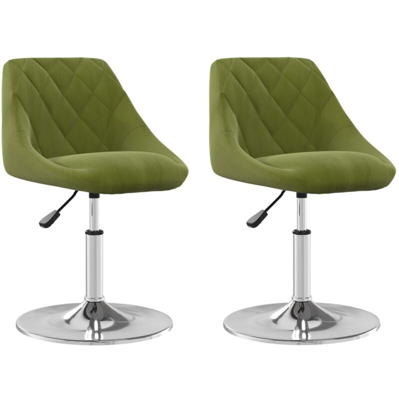 

vidaXL Sillas de comedor giratorias 2 uds de terciopelo verde claro - Verde
