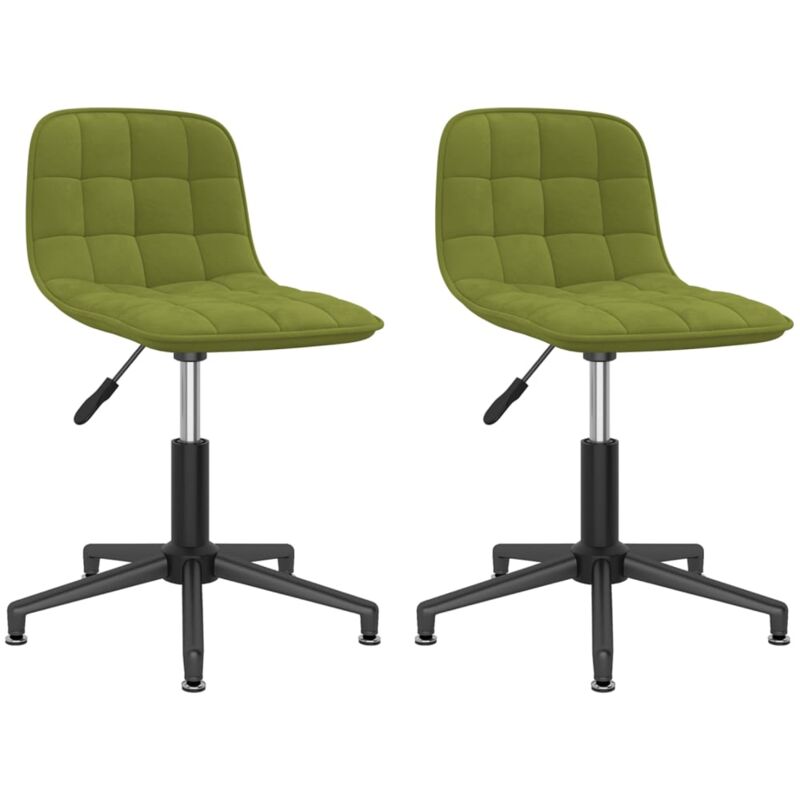

vidaXL Sillas de comedor giratorias 2 uds de terciopelo verde claro - Verde
