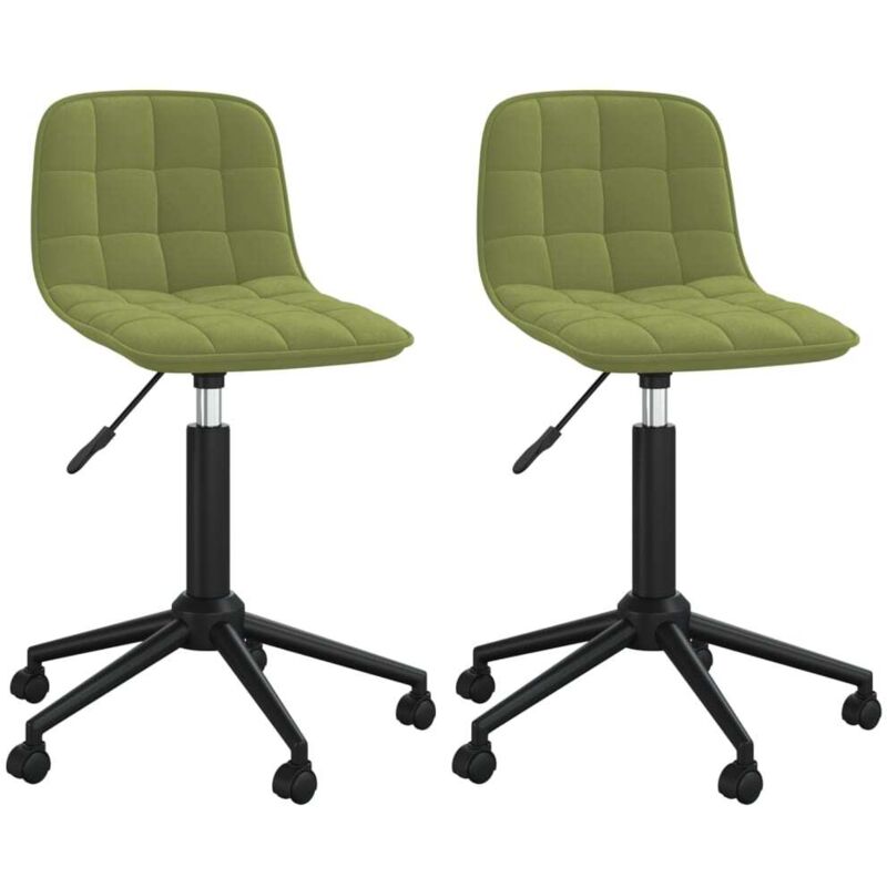 

vidaXL Sillas de comedor giratorias 2 uds de terciopelo verde claro - Verde