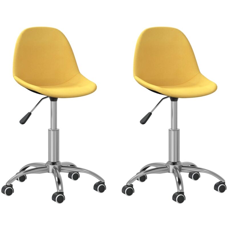 

vidaXL Sillas de comedor giratorias 2 uds tela amarillo mostaza - Amarillo