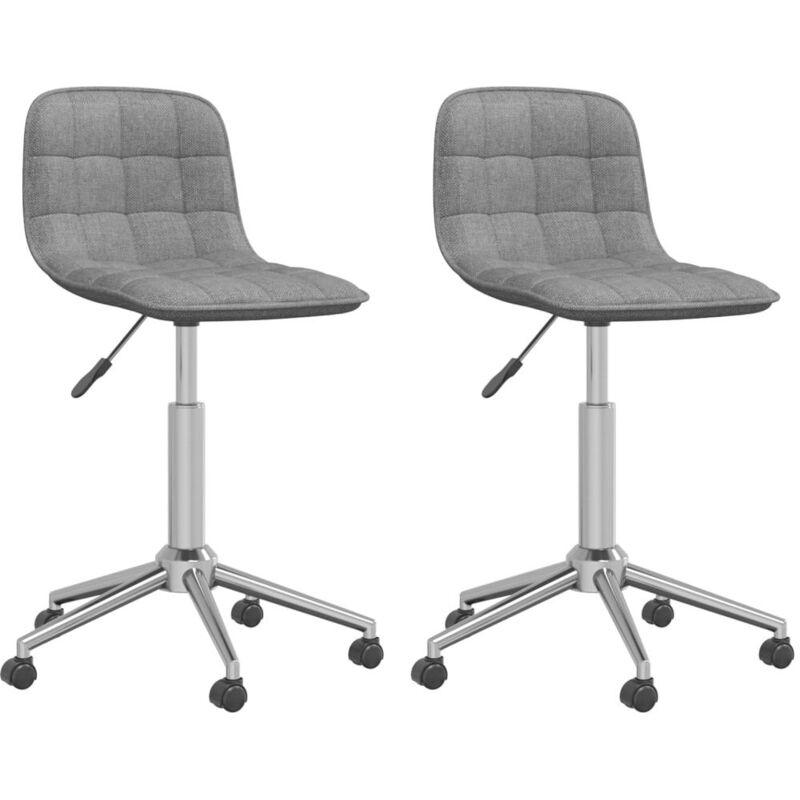 

vidaXL Sillas de comedor giratorias 2 uds tela gris claro - Gris