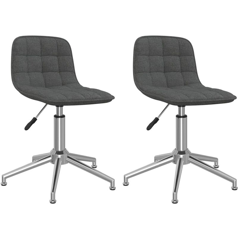 

vidaXL Sillas de comedor giratorias 2 uds tela gris oscuro - Gris