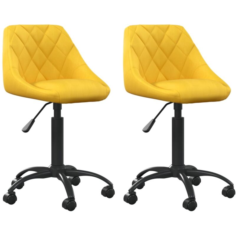 

vidaXL Sillas de comedor giratorias 2 uds terciopelo amarillo - Amarillo
