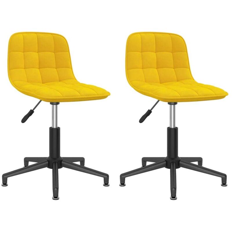 

vidaXL Sillas de comedor giratorias 2 uds terciopelo amarillo - Amarillo