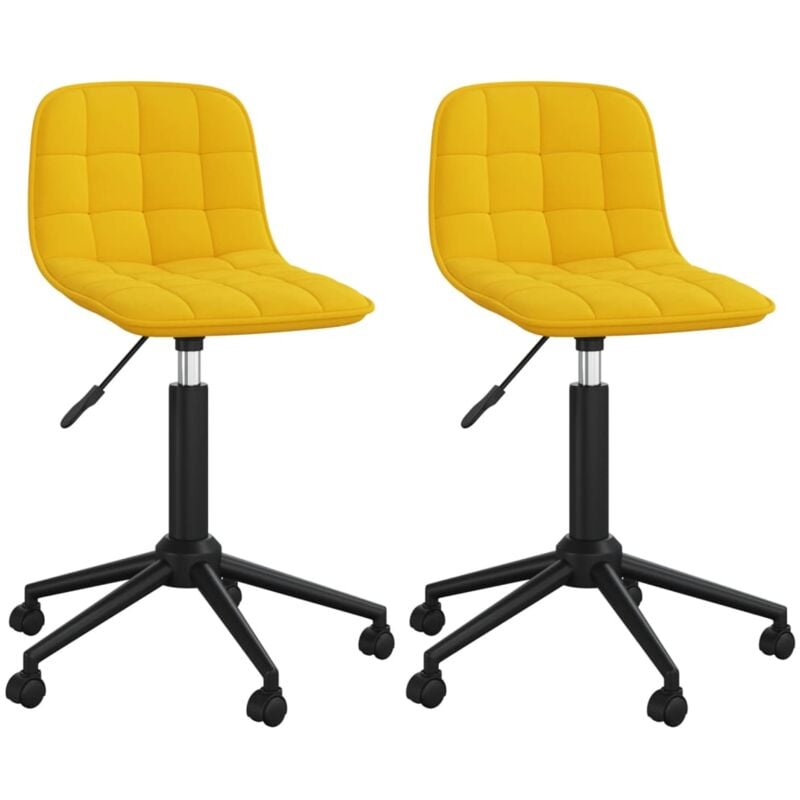

vidaXL Sillas de comedor giratorias 2 uds terciopelo amarillo - Amarillo
