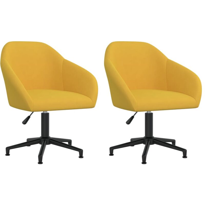 

vidaXL Sillas de comedor giratorias 2 uds terciopelo amarillo - Amarillo