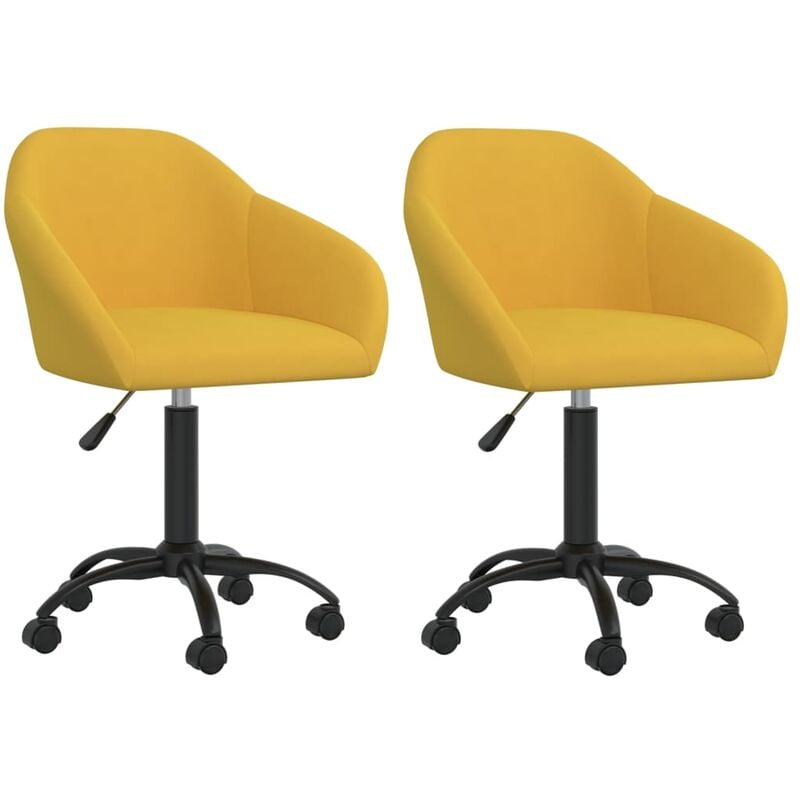 

vidaXL Sillas de comedor giratorias 2 uds terciopelo amarillo - Amarillo