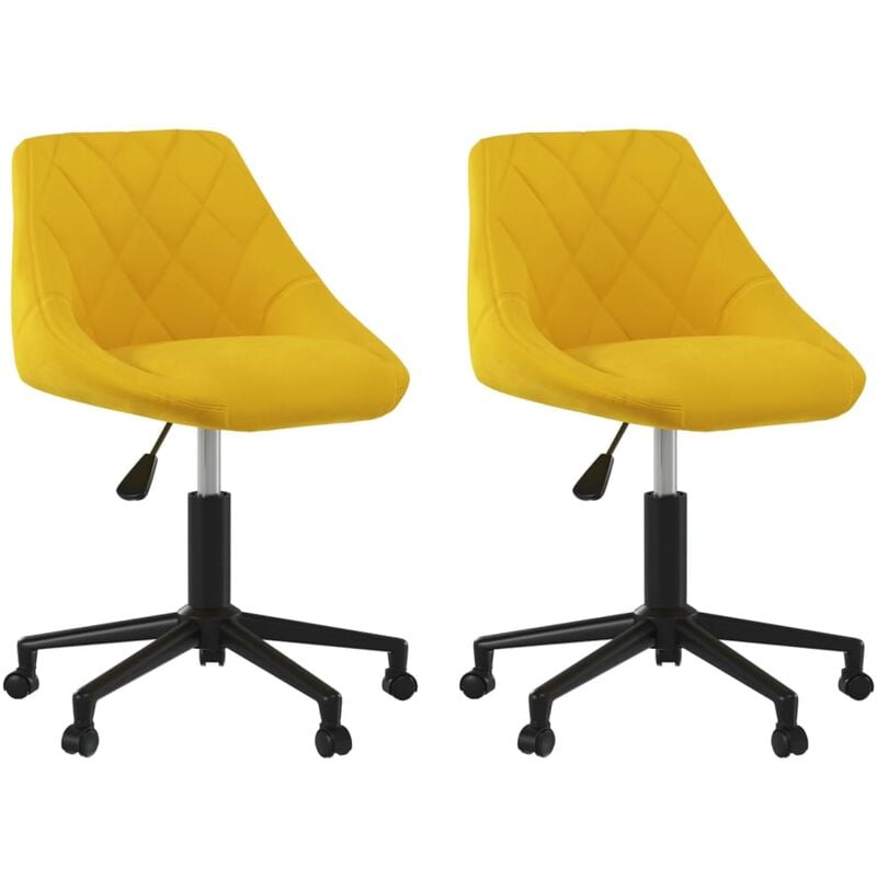

vidaXL Sillas de comedor giratorias 2 uds terciopelo amarillo mostaza - Amarillo