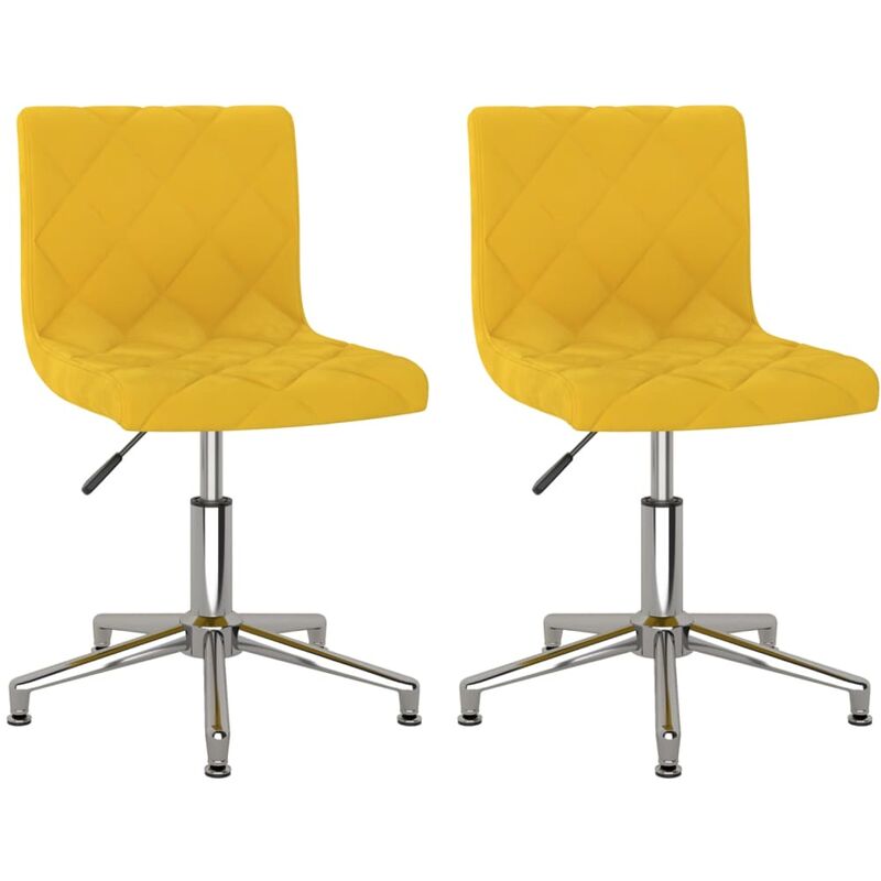 

vidaXL Sillas de comedor giratorias 2 uds terciopelo amarillo mostaza - Amarillo