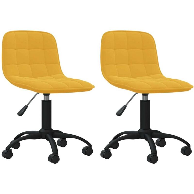 

vidaXL Sillas de comedor giratorias 2 uds terciopelo amarillo mostaza - Amarillo