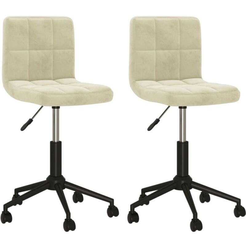 

vidaXL Sillas de comedor giratorias 2 unidades terciopelo crema - Crema