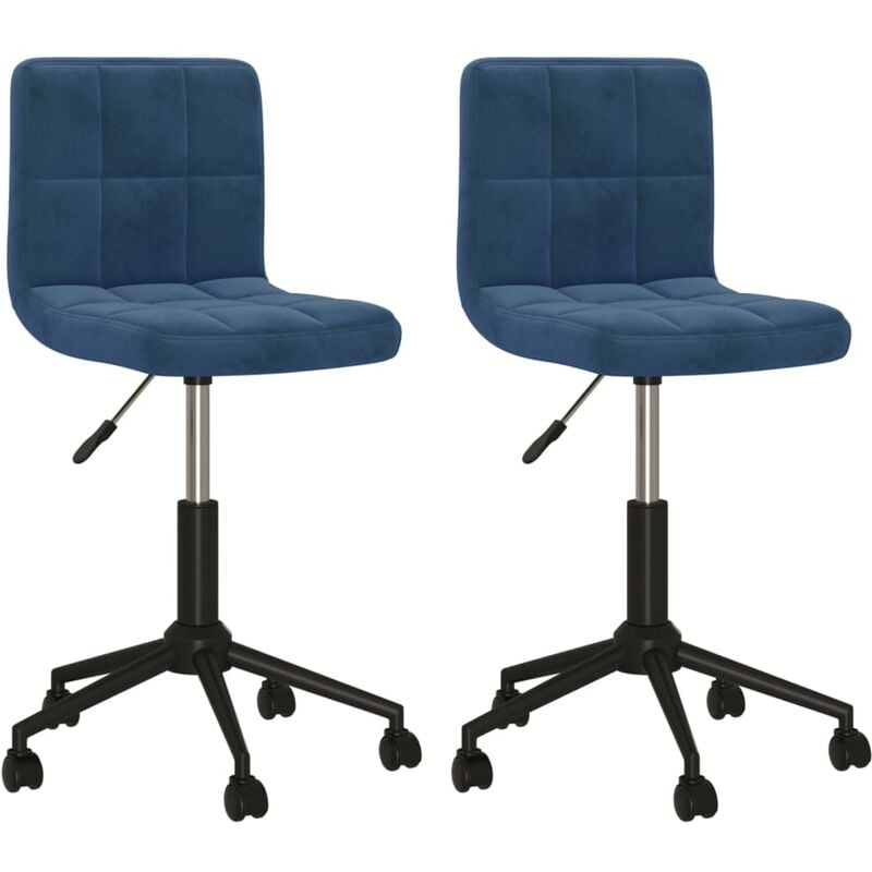 

vidaXL Sillas de comedor giratorias 2 unidades terciopelo azul - Azul
