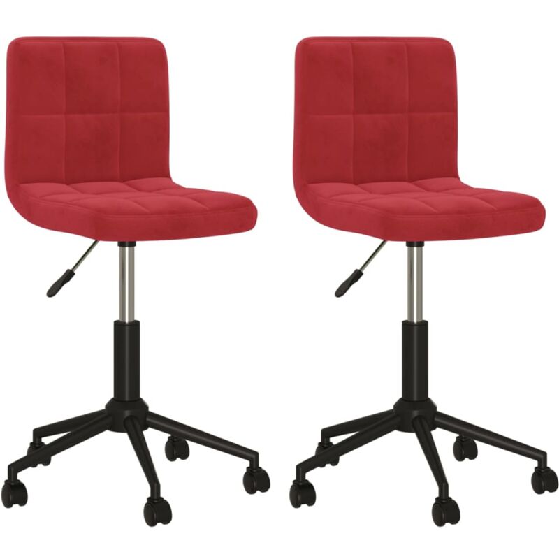 

vidaXL Sillas de comedor giratorias 2 unidades terciopelo rojo tinto - Rojo