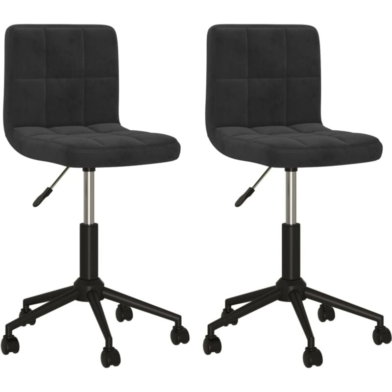 

vidaXL Sillas de comedor giratorias 2 unidades terciopelo negro - Negro