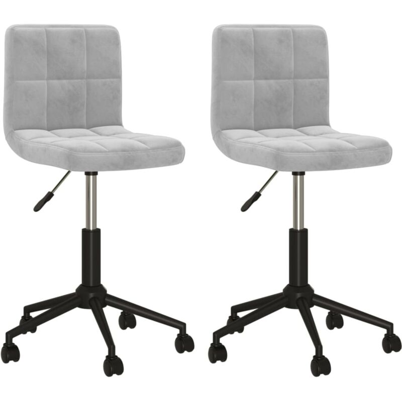 

vidaXL Sillas de comedor giratorias 2 unidades terciopelo gris claro - Gris