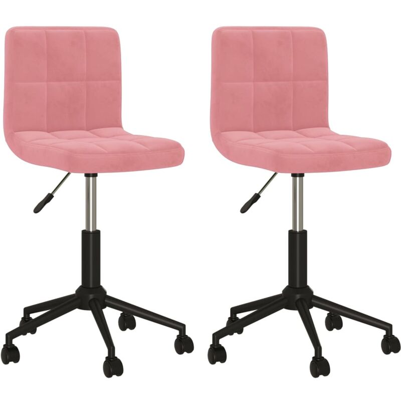 

vidaXL Sillas de comedor giratorias 2 unidades terciopelo rosa - Rosa