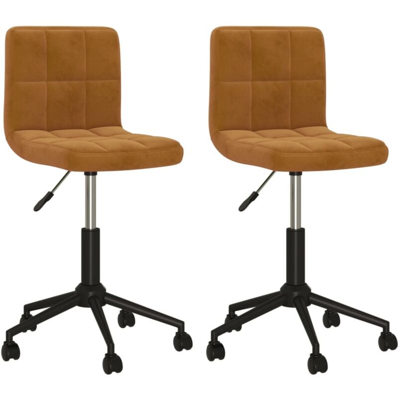 

vidaXL Sillas de comedor giratorias 2 unidades terciopelo marrón - Marrón