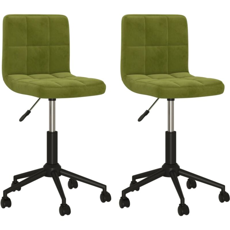 

vidaXL Sillas de comedor giratorias 2 unidades terciopelo verde claro - Verde