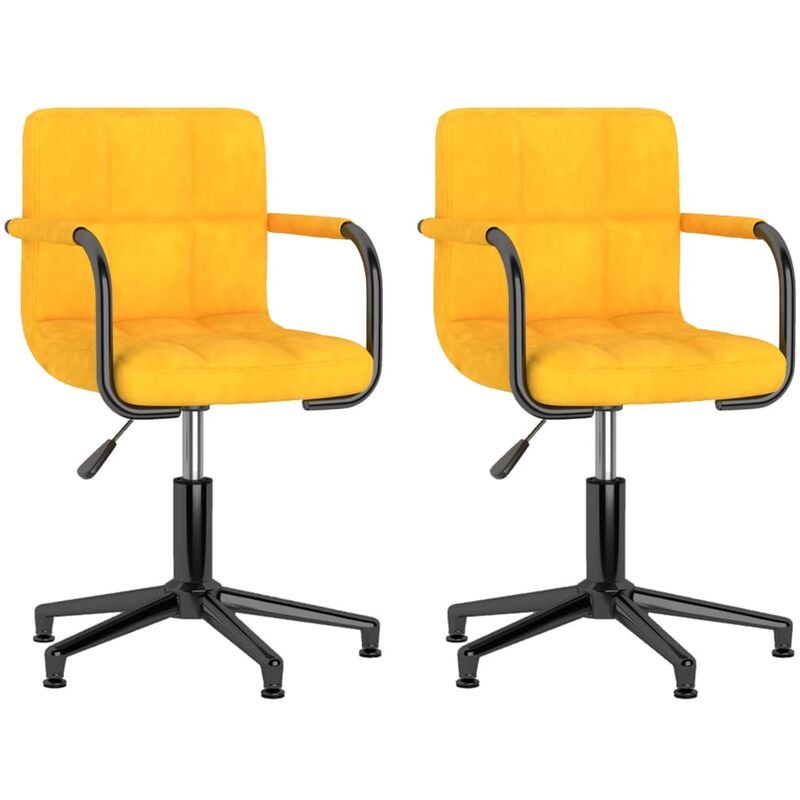 

vidaXL Sillas de comedor giratorias 2 uds terciopelo amarillo mostaza - Amarillo