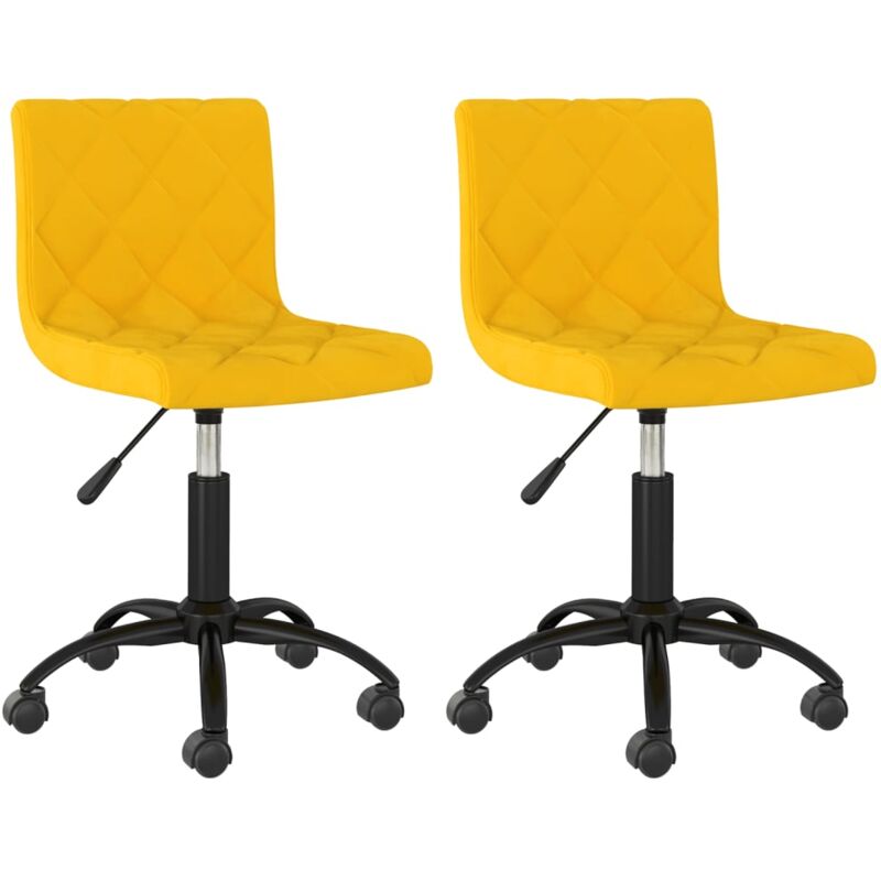 

vidaXL Sillas de comedor giratorias 2 uds terciopelo amarillo mostaza - Amarillo