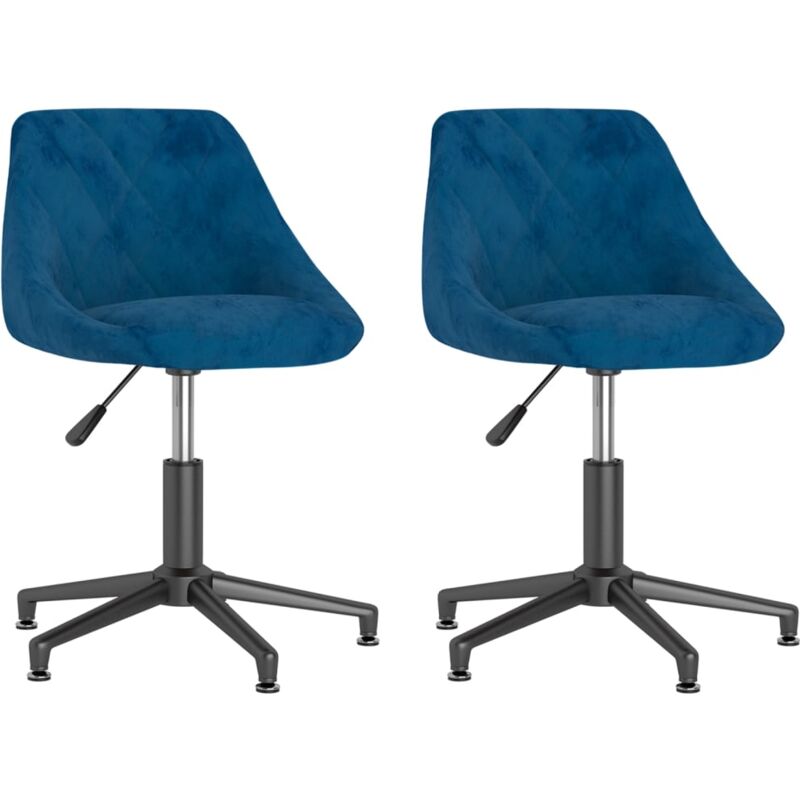 

vidaXL Sillas de comedor giratorias 2 uds terciopelo azul - Azul