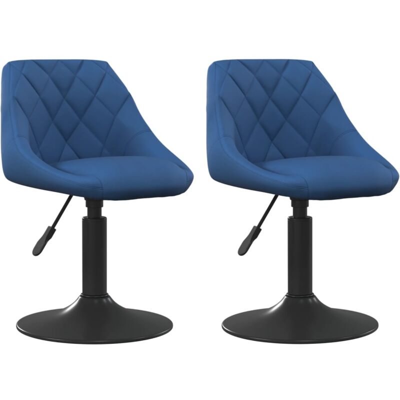 

vidaXL Sillas de comedor giratorias 2 uds terciopelo azul - Azul