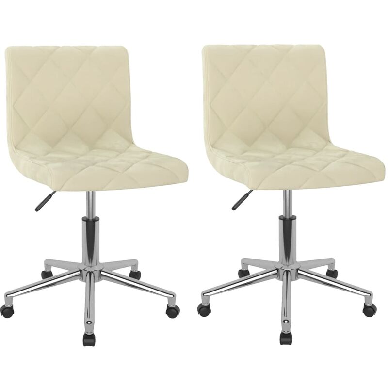 

vidaXL Sillas de comedor giratorias 2 uds terciopelo crema - Crema