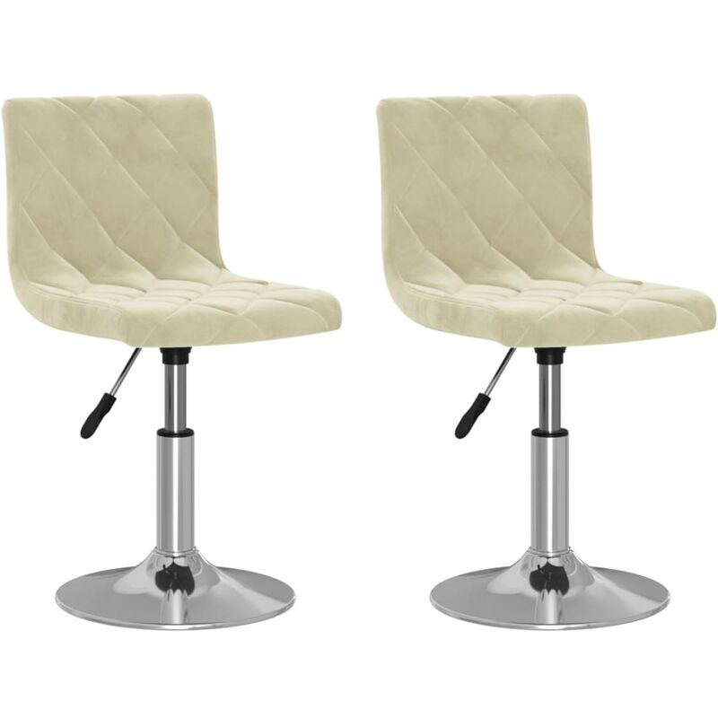 

vidaXL Sillas de comedor giratorias 2 uds terciopelo crema - Crema