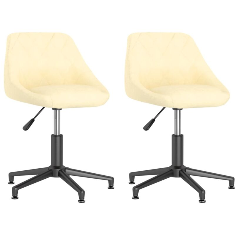

vidaXL Sillas de comedor giratorias 2 uds terciopelo crema - Crema