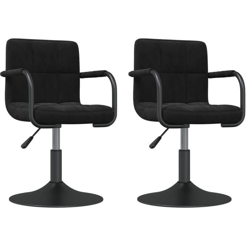 

vidaXL Sillas de comedor giratorias 2 uds de terciopelo negro - Negro