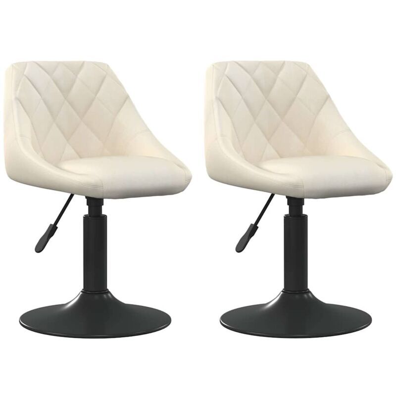 

vidaXL Sillas de comedor giratorias 2 uds terciopelo crema - Crema