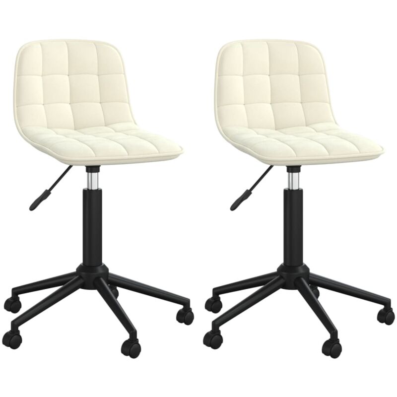 

vidaXL Sillas de comedor giratorias 2 uds terciopelo crema - Crema