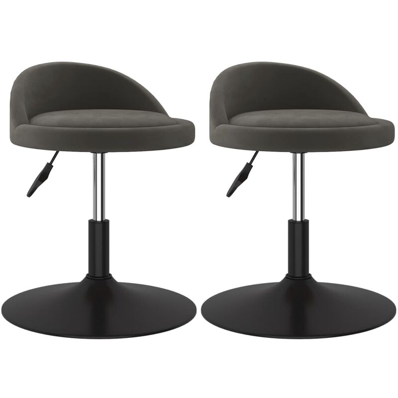 

Sillas de comedor giratorias 2 uds terciopelo gris oscuro - Gris - Vidaxl