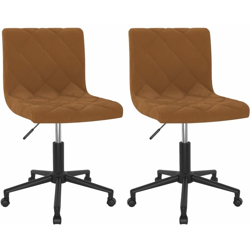 

vidaXL Sillas de comedor giratorias 2 uds terciopelo marrón - Negro