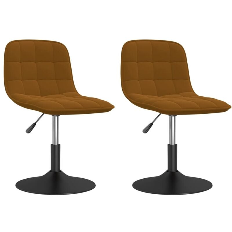 

vidaXL Sillas de comedor giratorias 2 uds terciopelo marrón - Marrón