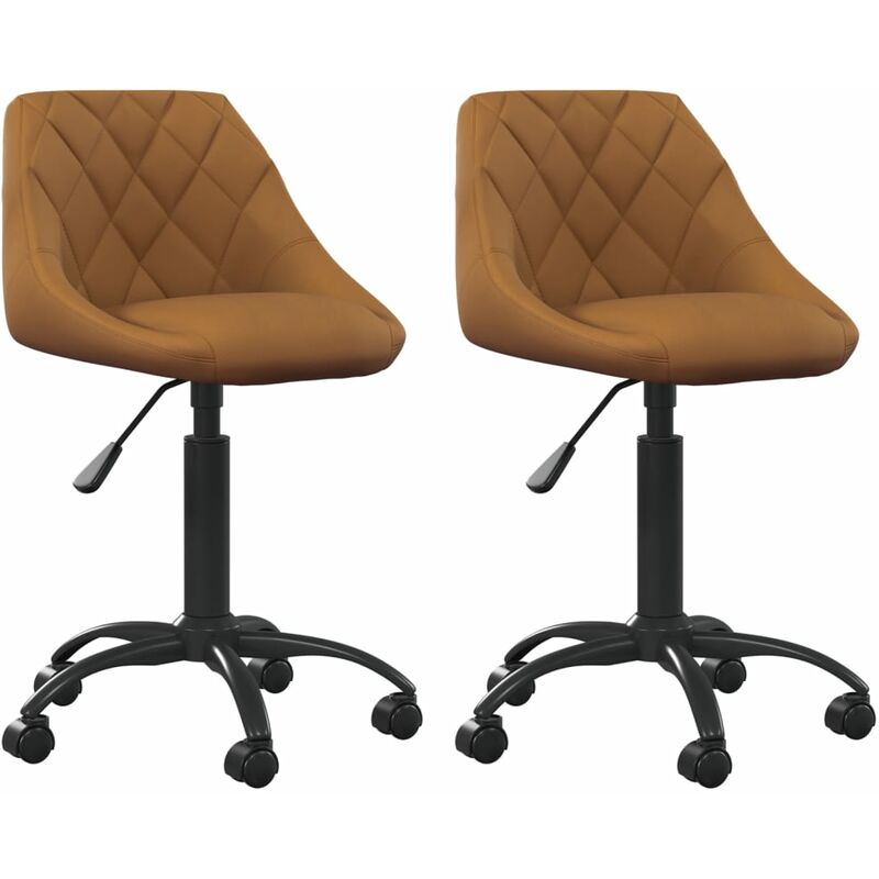 

vidaXL Sillas de comedor giratorias 2 uds terciopelo marrón - Marrón