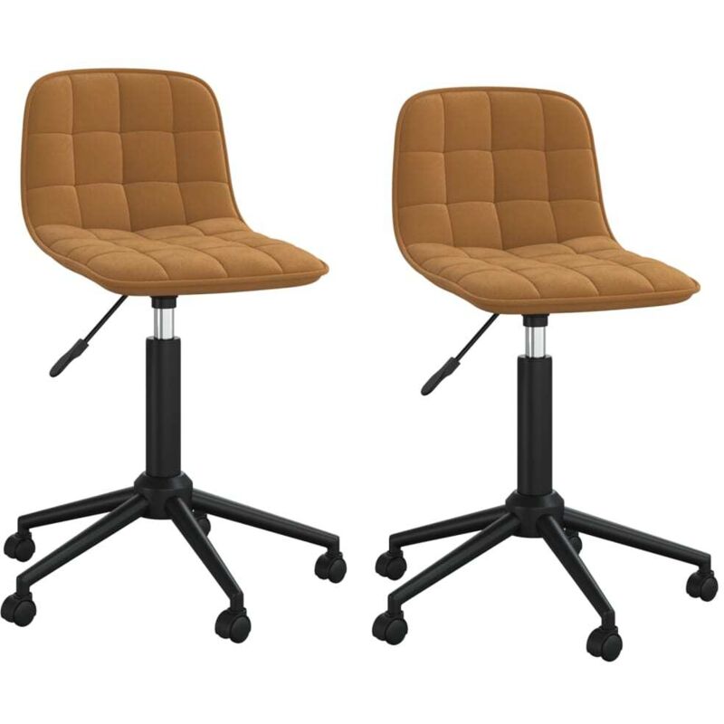 

vidaXL Sillas de comedor giratorias 2 uds terciopelo marrón - Marrón