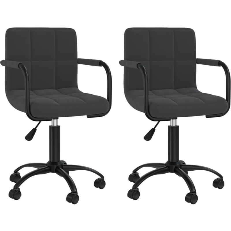 

vidaXL Sillas de comedor giratorias de terciopelo 2 uds negro - Negro