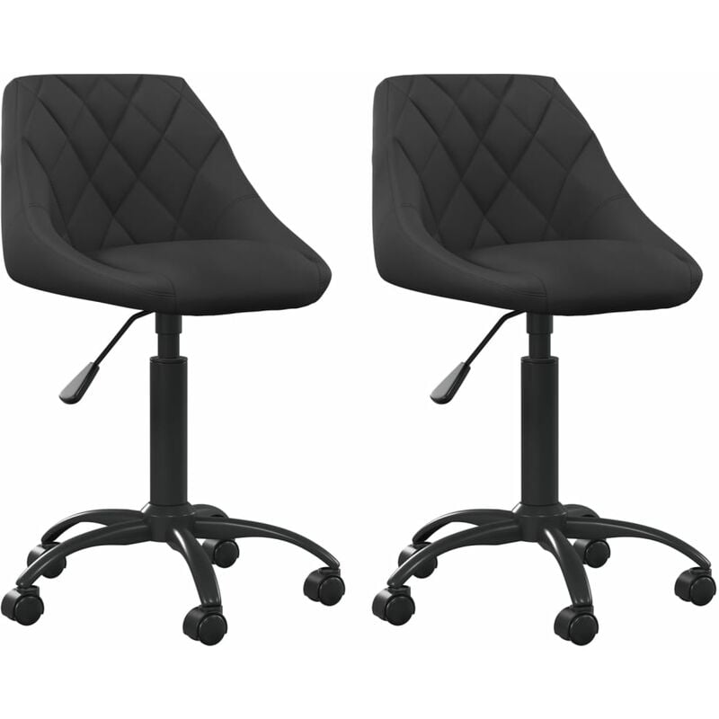 

vidaXL Sillas de comedor giratorias 2 uds terciopelo negro - Negro