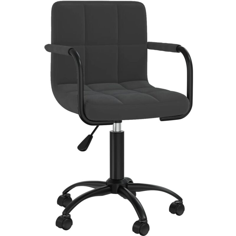 

vidaXL Silla de comedor giratoria de terciopelo negro - Negro