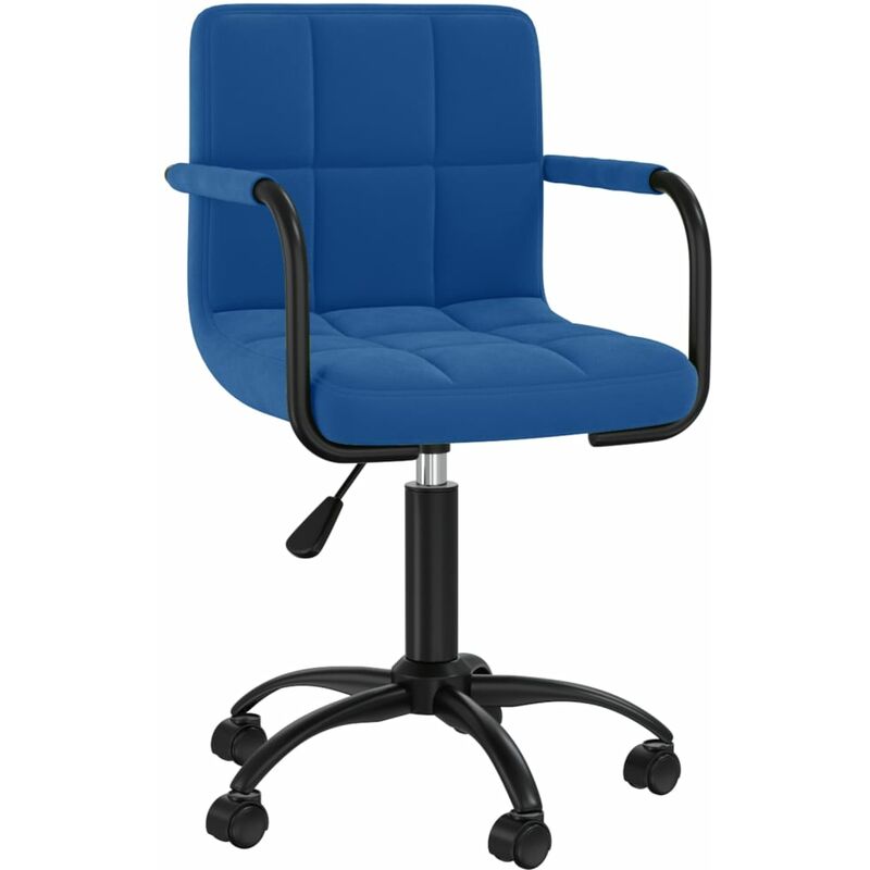 

vidaXL Silla de comedor giratoria de terciopelo azul - Azul
