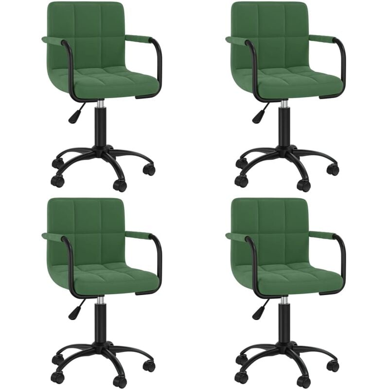 

vidaXL Sillas de comedor giratorias de terciopelo 4 uds verde oscuro - Verde