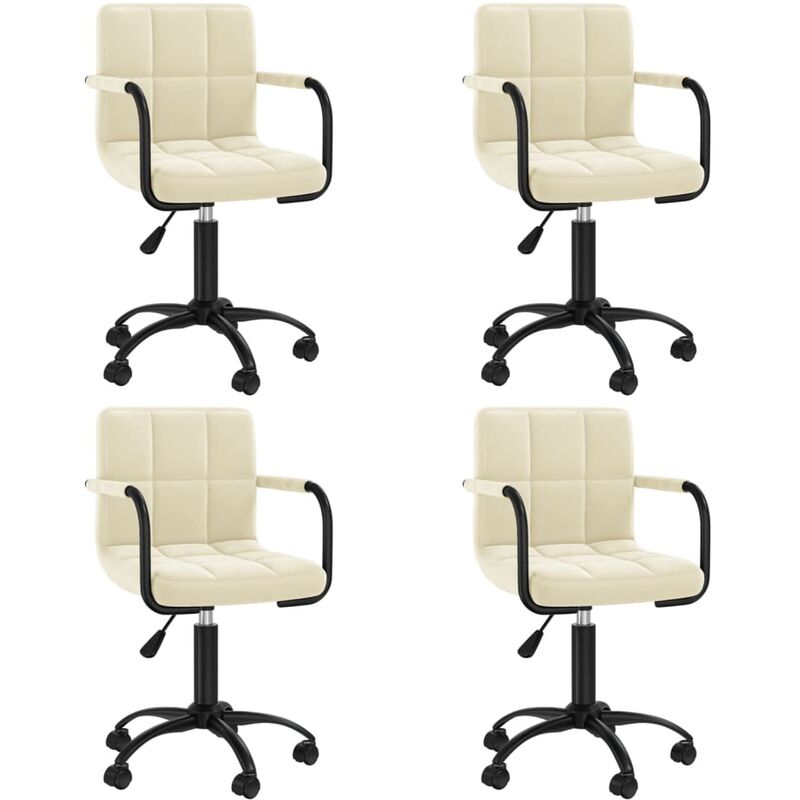 

Sillas de comedor giratorias de terciopelo 4 uds crema - Crema - Vidaxl