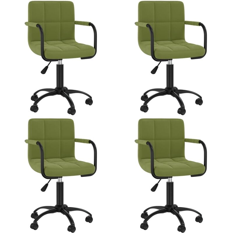 

vidaXL Sillas de comedor giratorias de terciopelo 4 uds verde claro - Verde