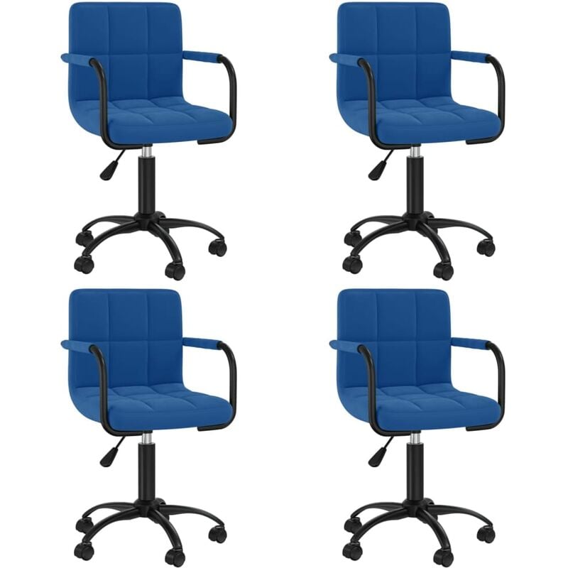 

vidaXL Sillas de comedor giratorias de terciopelo 4 uds azul - Azul