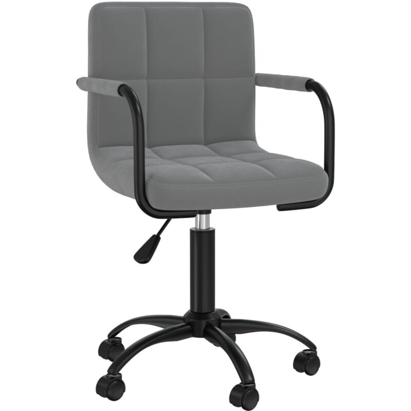 

vidaXL Silla de comedor giratoria de terciopelo gris oscuro - Gris