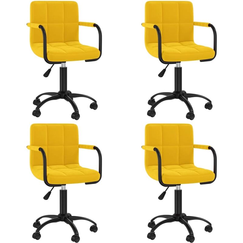 

vidaXL Sillas de comedor giratorias de terciopelo 4 uds amarillo mostaza - Amarillo
