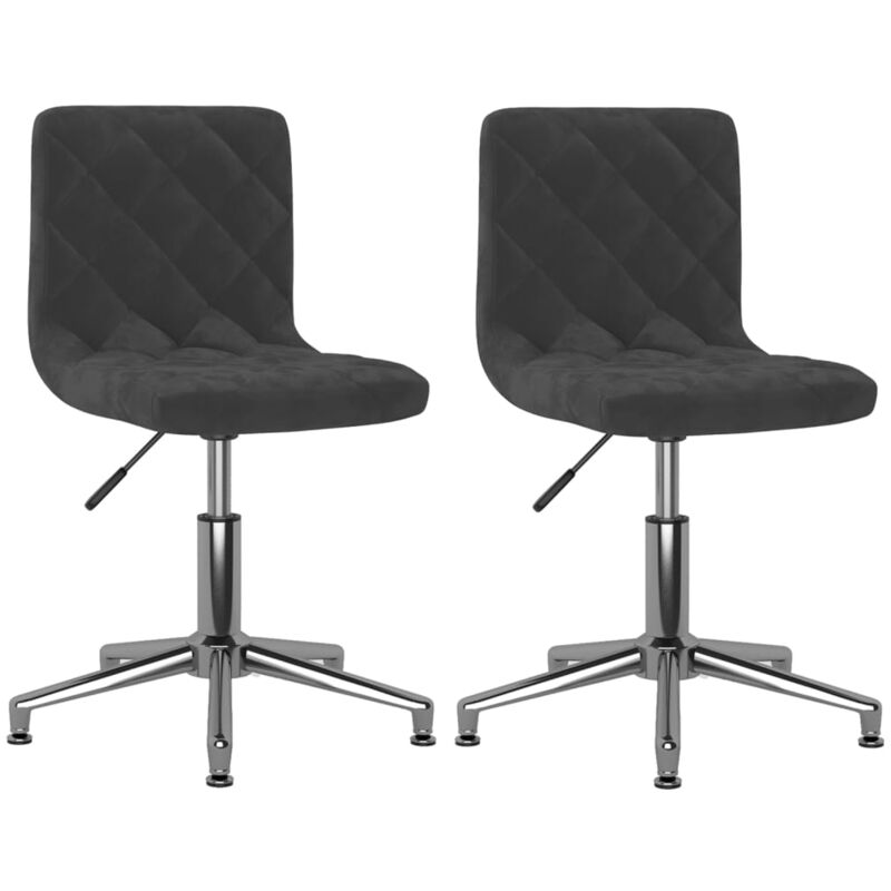 

vidaXL Sillas de comedor giratorias 2 uds terciopelo negro - Negro