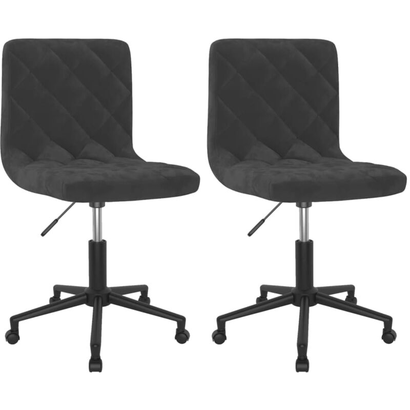 

vidaXL Sillas de comedor giratorias 2 uds terciopelo negro - Negro