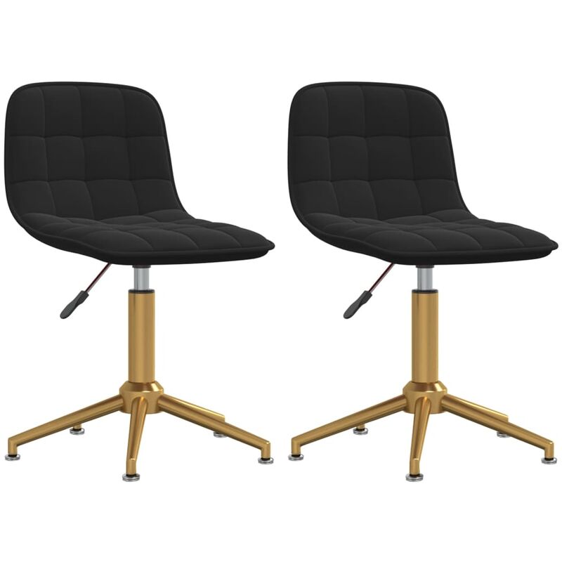 

vidaXL Sillas de comedor giratorias 2 uds terciopelo negro - Negro